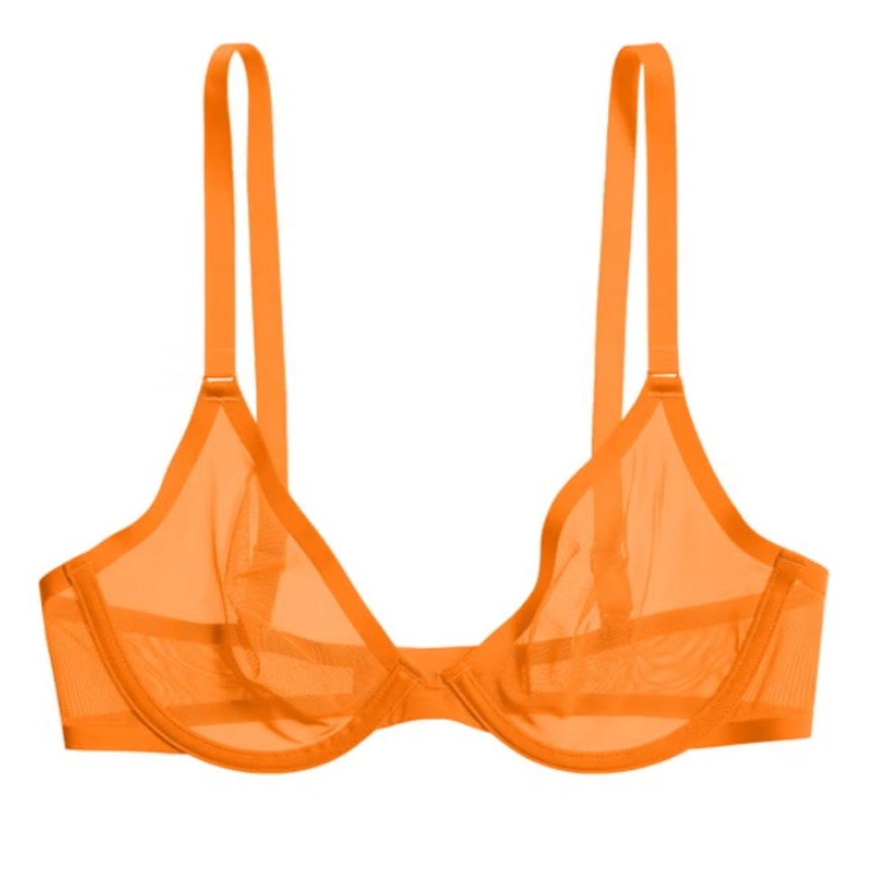 NEW CUUP The Plunge in Glow Color Sheer Mesh Underwire Bra Bright Colorful 30B